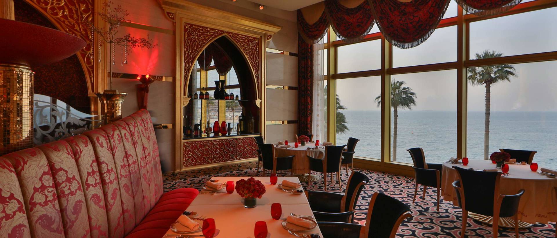 Lavish dining hall of Al Iwan Top Restaurants in Dubai