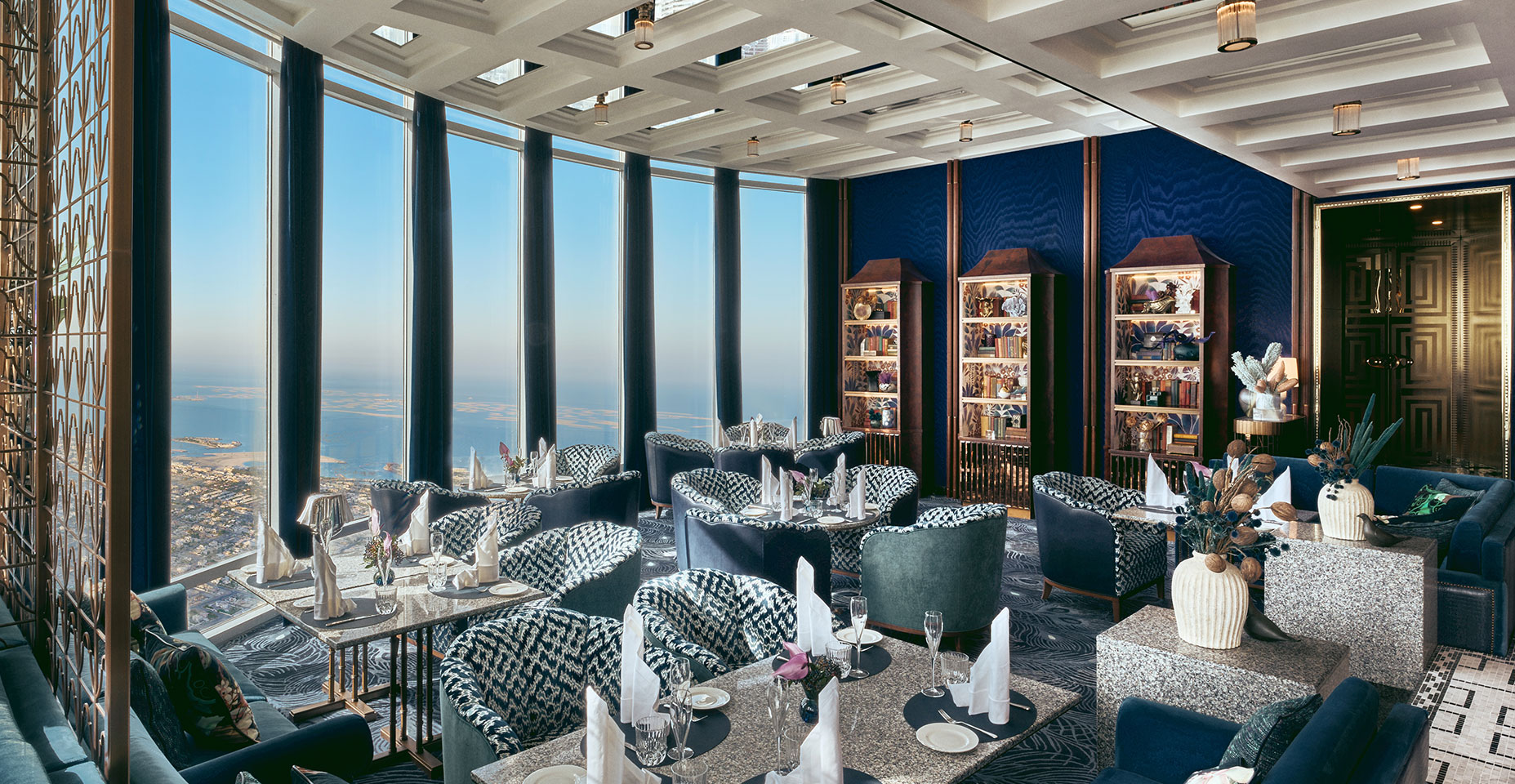 Panoramic view from At.mosphere Top Restaurants in Dubai