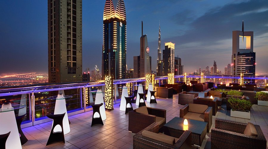Night view from Level 43 Sky Lounge Top Restaurants in Dubai